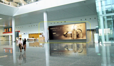 南宁机场到达区迎客厅横版站立式灯箱广告
