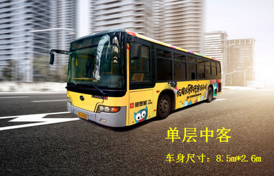 宁波公交品牌单层中客车身广告