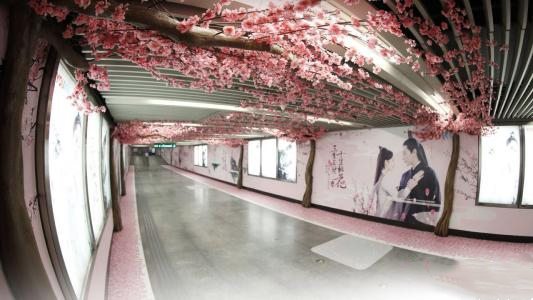 《三生三世十里桃花》地铁通道场景营销广告