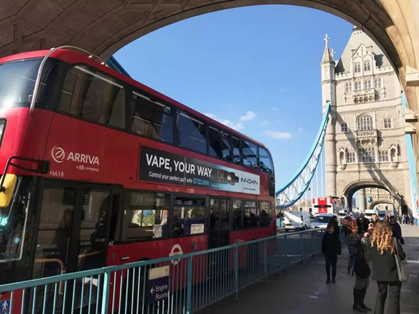 大胆走出去，中国电子烟品牌发布英国伦敦公交车广告