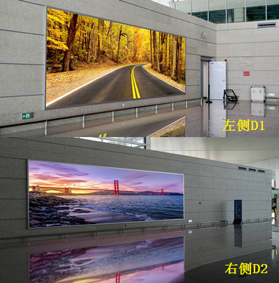 温州机场T2二层出发值机值机大厅左右侧墙面灯箱广告