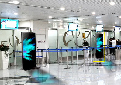 福州机场T1国内国际安检口独立刷屏广告