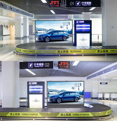 遵义机场到达区LED屏广告案例图