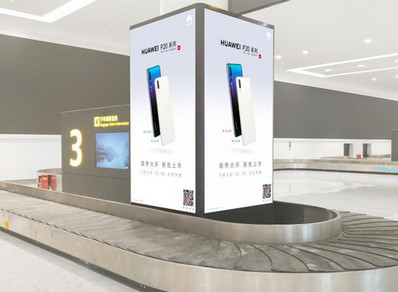 桂林机场国内行李厅包柱灯箱广告