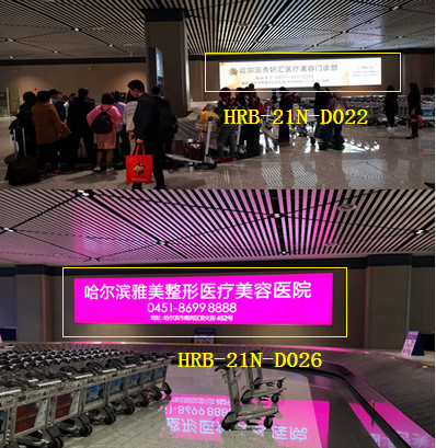 哈尔滨机场一层国内行李提取处灯箱广告