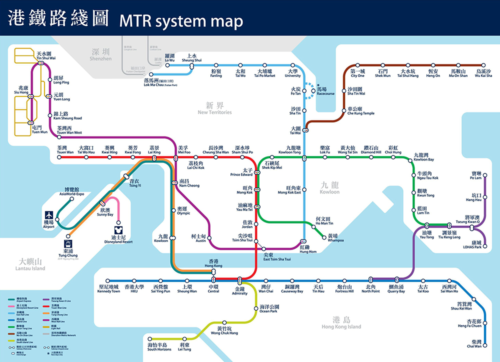 香港地铁线路图