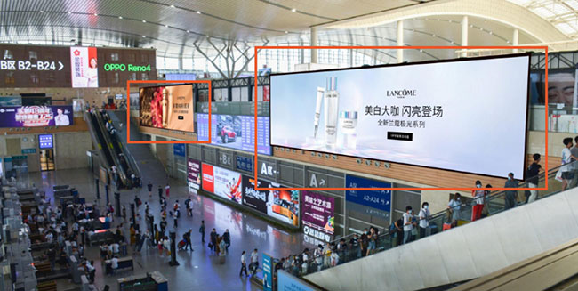 长沙高铁站广告中巨幕LED双屏有哪些优势？