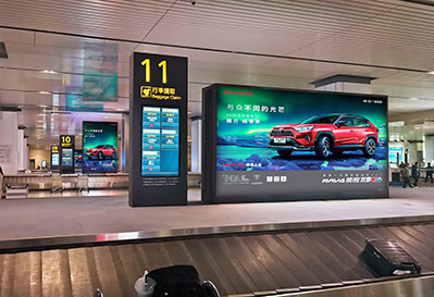 天津机场T2国内到达行李转盘上方LED