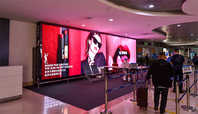 三亚机场T2国内到达行李厅出口LED大屏广告