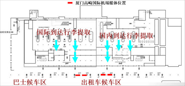 厦门机场LED大屏广告位置图
