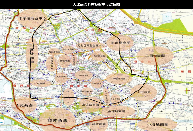 天津商圈分布及候车亭点位图