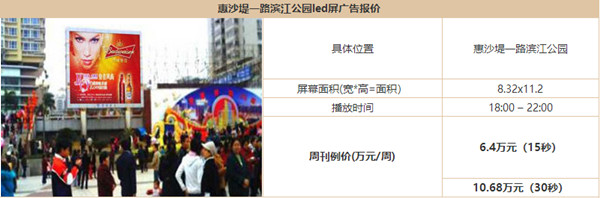 惠州户外楼宇LED大屏广告报价