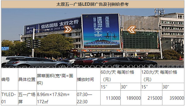 太原户外楼宇LED大屏广告