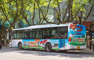 南京公交车单层三侧广告