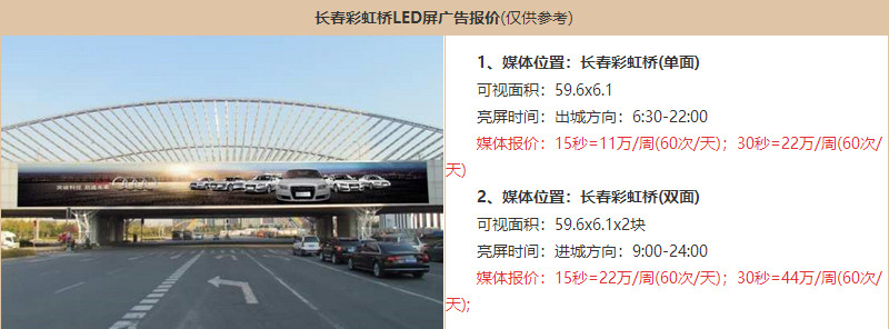 长春户外楼宇LED大屏广告