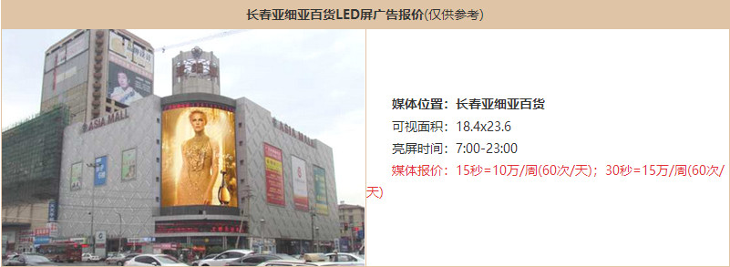 长春户外楼宇LED大屏广告