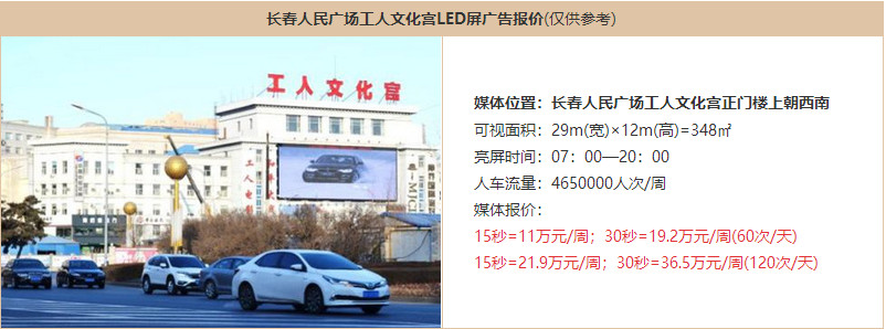 长春户外楼宇LED大屏广告
