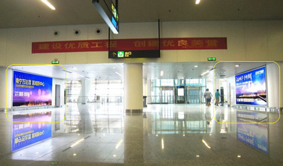 南宁机场到达厅墙面嵌入式灯箱广告