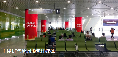 主楼1F各处圆形包柱媒体