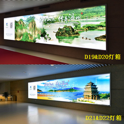 温州机场到达左右两侧通道下行扶梯前灯箱广告