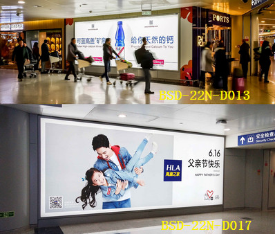 北京首都机场T2国内出发西侧通廊出口灯箱广告案例图