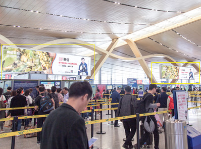 昆明长水国内出发安检口LED电子屏广告
