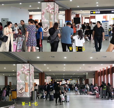 三亚机场西扩行李厅包柱灯箱套装广告