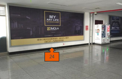 威海港国际客运中心国内到达入口通道看板广告