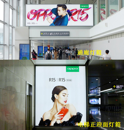 贵阳机场国内到达通廊及下电梯正迎面广告