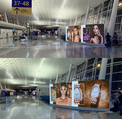 武汉机场T3出发到达混合通廊LED大屏广告
