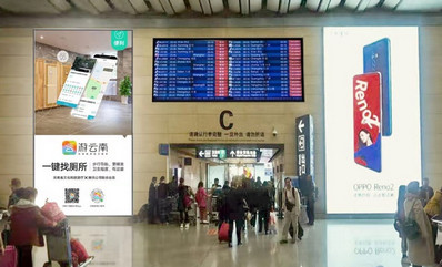 昆明机场B01层国内国际到达行李提取厅LED电子屏广告