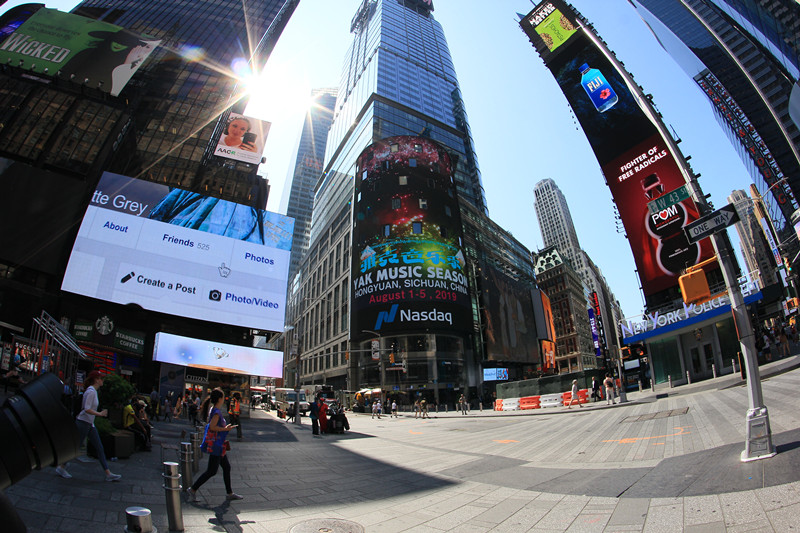 雅克音乐节纽约纳斯达克LED广告
