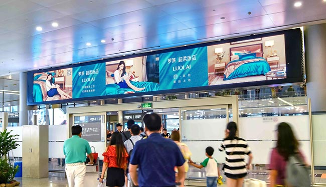T2国内行李厅出口LED大屏广告 T2国内行李厅出口LED大屏广告