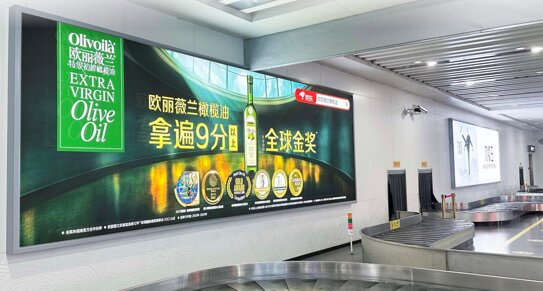 第一户外传媒-舟山普陀山机场-国内到达行李厅墙面灯箱 
