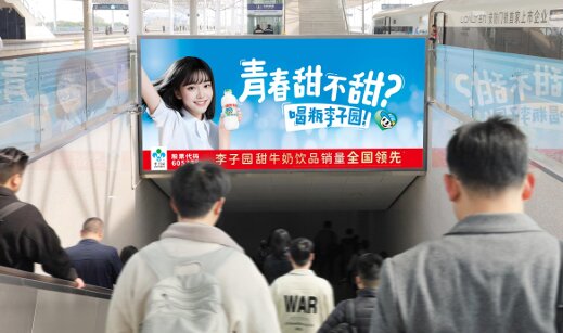 第一户外传媒-嘉兴南站站台层梯顶灯箱