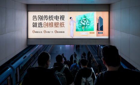 第一户外传媒-上海虹桥站出发层检票口进站楣头灯箱