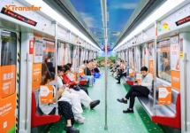 广州地铁8号线广交会全包车广告专列车厢投放案例